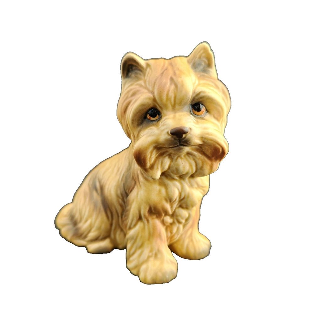 Terrier Dog Figurine Norwich Cairn Tan Puppy Hand Painted Napco Shafford - Japan
